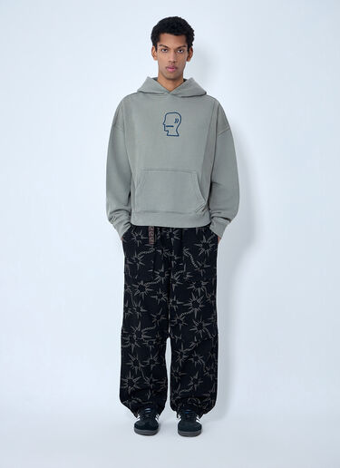 Brain Dead Graphic Motif Hooded Sweatshirt Olive bra0162005