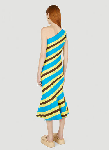 JW Anderson One-Shoulder Striped Midi Dress Blue jwa0247014