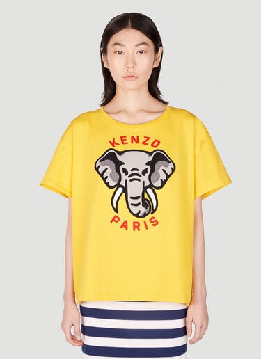 Kenzo 자수 티셔츠 옐로우 knz0252009