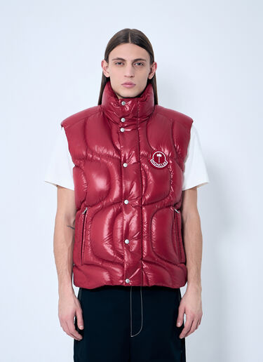 8 Moncler Palm Angels Gwenyth Down Gilet Red mpa0159001