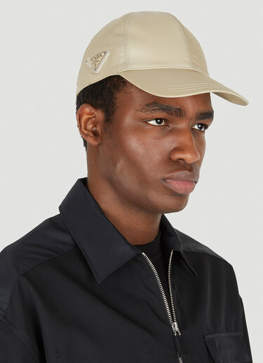 Prada Logo Plaque Baseball Cap Beige pra0148014