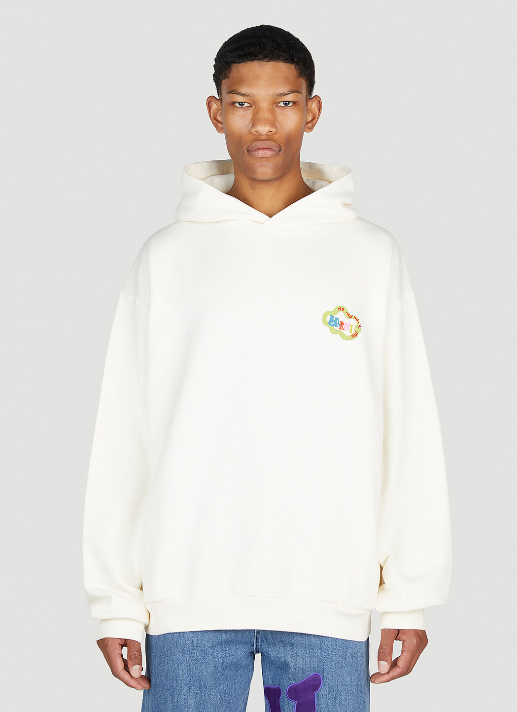 Marni x No Vacancy Men s Ouroboros Snake Print Hooded Sweatshirt in Cream LN CC