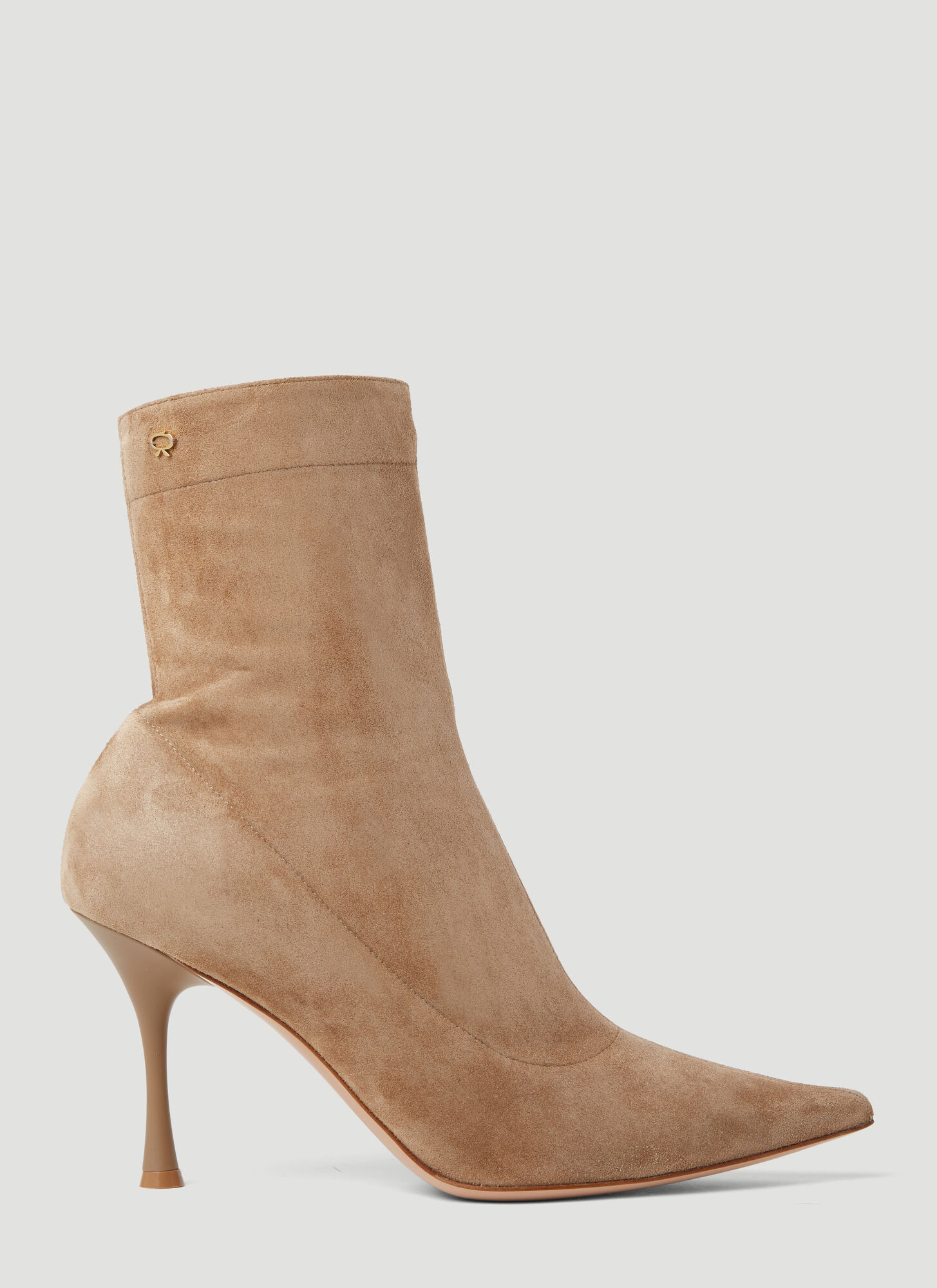 Shop Gianvito Rossi Dunn Suede High Heel Boots In Camel