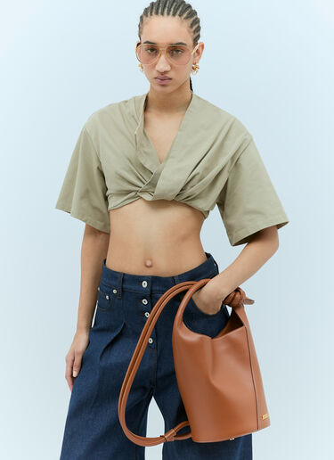 Le Petit Tourni Bucket Bag Jacquemus Le Petit Tourni Bucket Bag Brown jac0256051