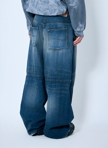 Balenciaga Baggy Panel Construction Jeans Blue bal0159002