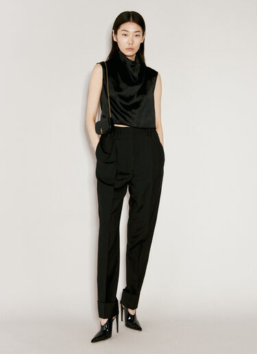 Cowl-Neck Crop Top Saint Laurent Cowl-Neck Crop Top Black sla0255025