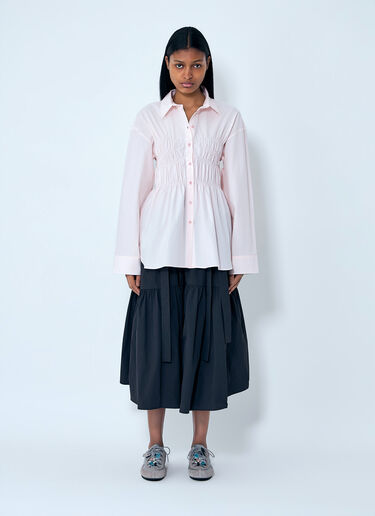 Cecilie Bahnsen Smocked Detail Poplin Shirt Pink cec0263011