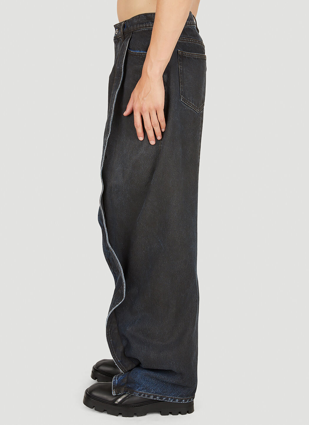 Y/Project Banana Jeans in Black | LN-CC