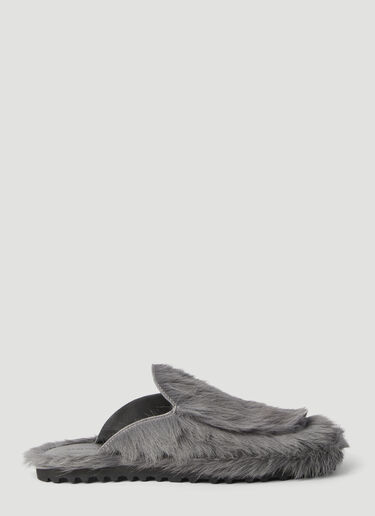 Dries Van Noten Pony Hair Mules Grey dvn0156032