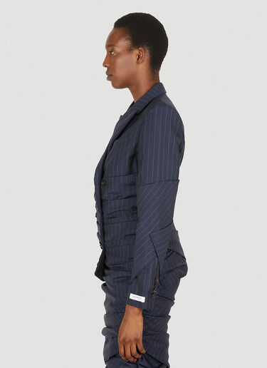 Lourdes Pinstripe Ruched Blazer Blue lou0249008