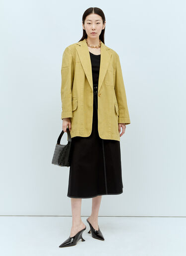 Max Mara Oversized Canvas Blazer Yellow max0256057