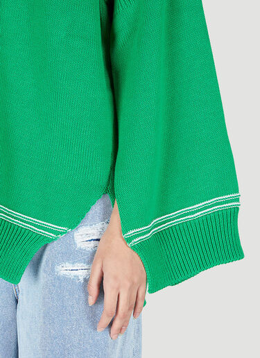 Marni 비대칭 헴 카디건 그린 mni0251008