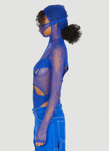 Dion Lee Visceral Lace Masked Bodysuit Blue dle0250001