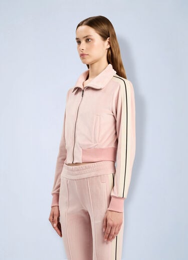 Palm Angels Logo Chenille Crop Track Jacket Pink pma0264234