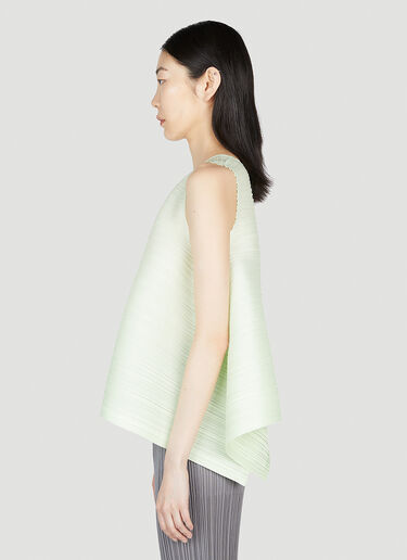 Pleats Please Issey Miyake Pleated Draped Top Green plp0253013