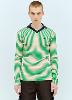 Wales Bonner Sonic Polo Shirt Green wbn0156001