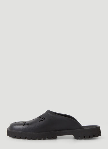 Gucci Perforated G Slip Ons Black guc0145069