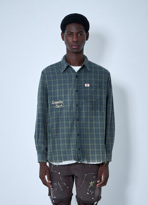 Paly Distressed Flannel Shirt Navy pal0160005