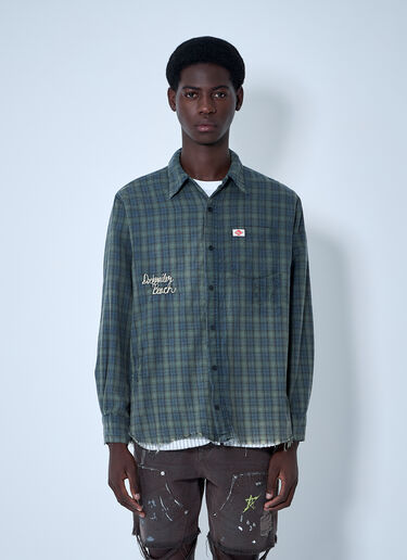 Paly Distressed Flannel Shirt Navy pal0160005
