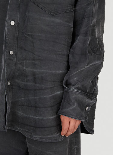 MM6 Maison Margiela Crease Effect Denim Shirt Black mmm0153005