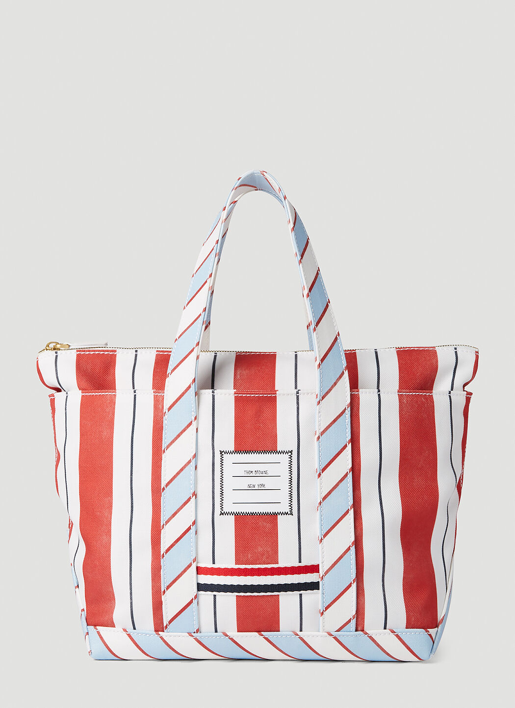 Thom Browne Women's' Striped Tool Tote Bag in Red | LN-CC®