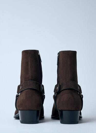 Saint Laurent Wyatt Harness Boots Brown sla0159036