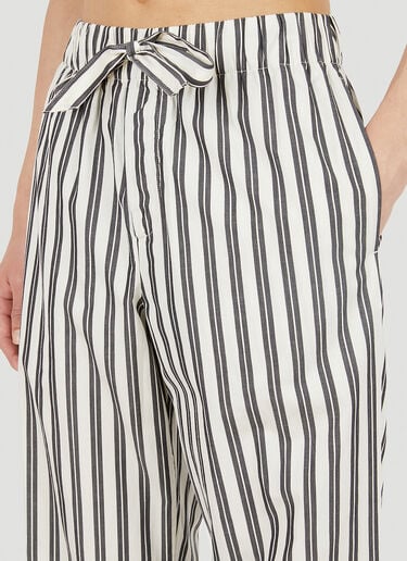 Striped Drawstring Pyjama Pants Tekla Striped Drawstring Pyjama Pants Beige tek0351025
