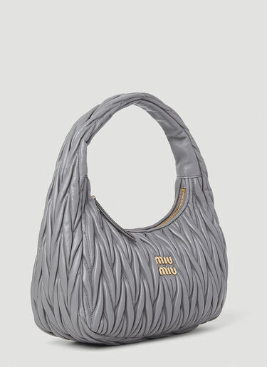 Miu Miu Wander Matelassé Hobo Bag Grey miu0252076