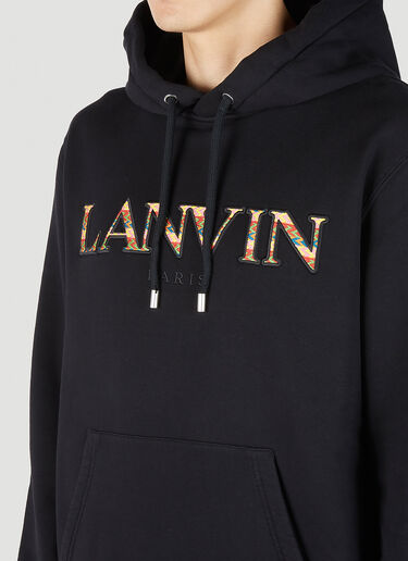 Lanvin 플리스 로고 후드 스웨트셔츠 블랙 lnv0151004