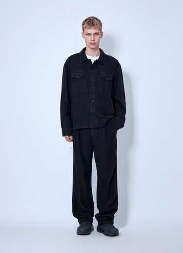 Massimo Osti Studio Pleated Straight-Leg Pants Black mao0166008