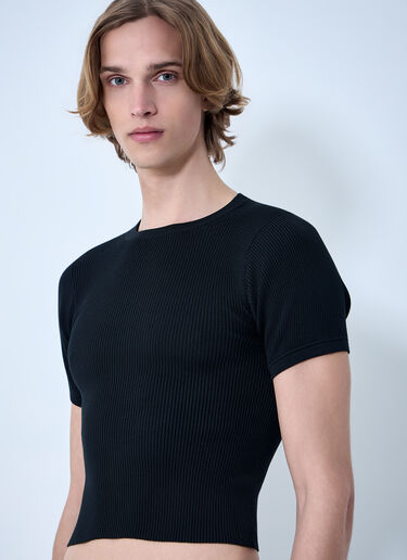 RIER Ribbed Knit Cropped Top Black rrr0164003