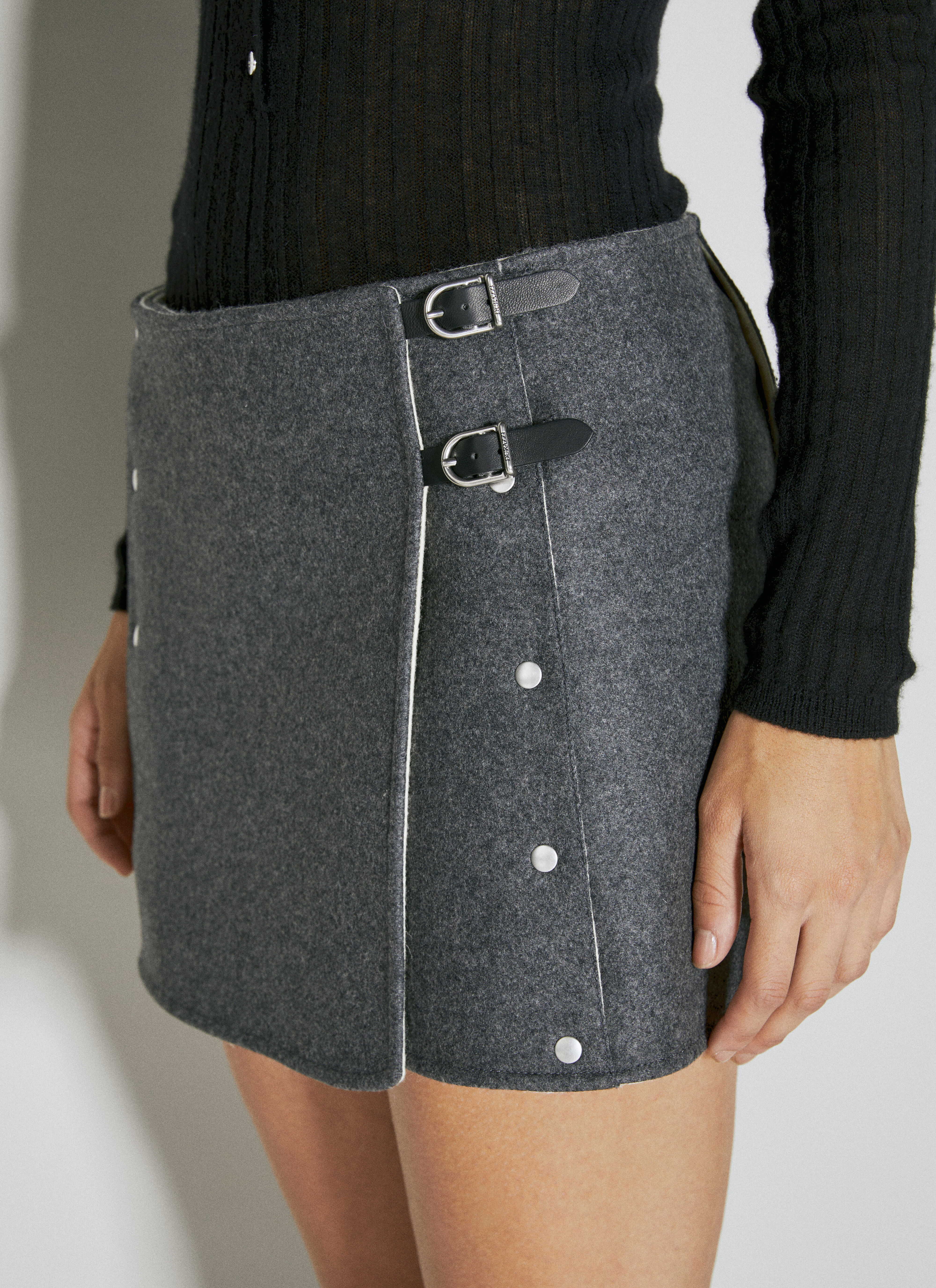 Durazzi Milano Studded Mini Skirt Grey drz0254004