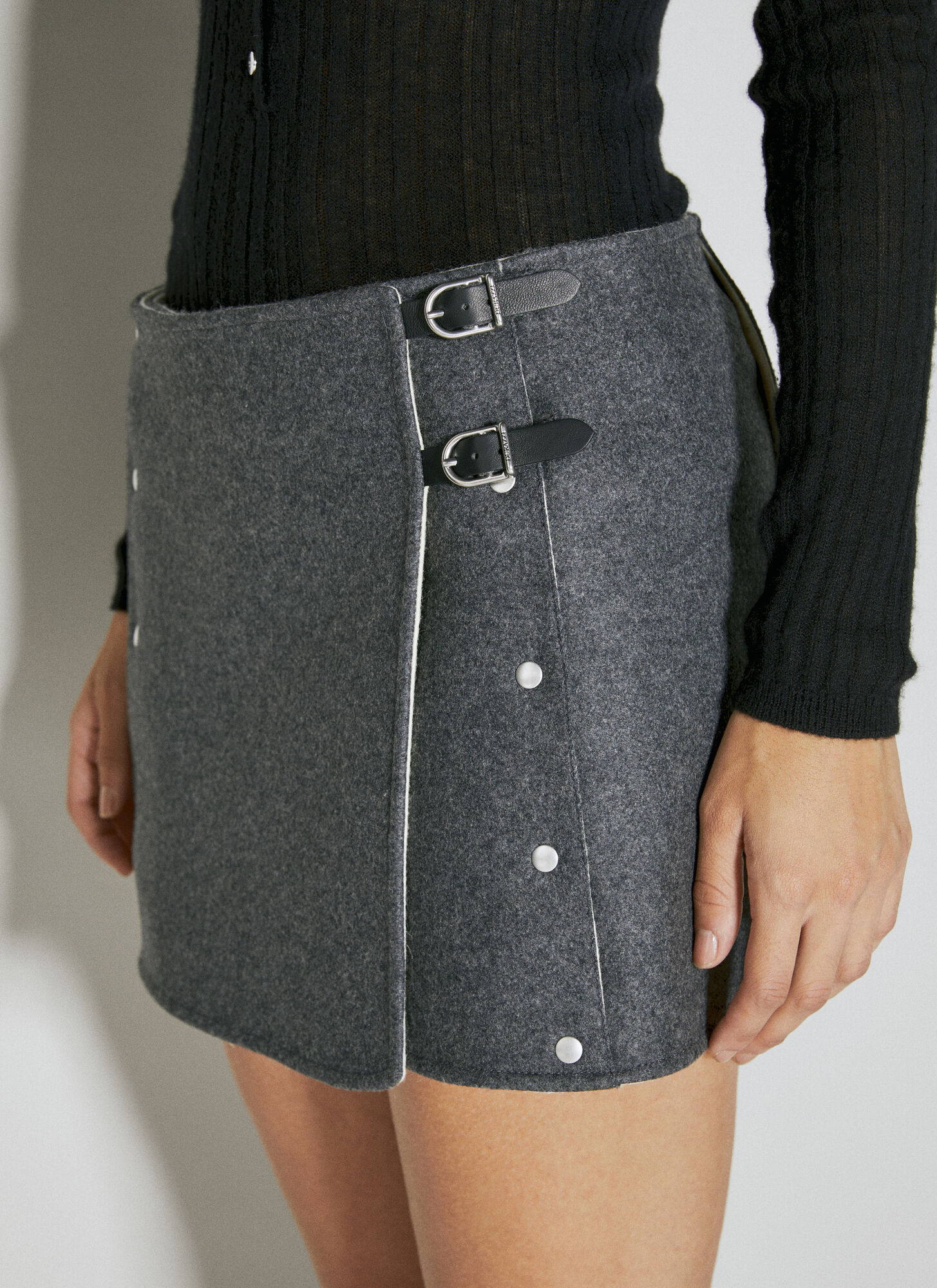 Durazzi Milano Studded Mini Skirt In Grey