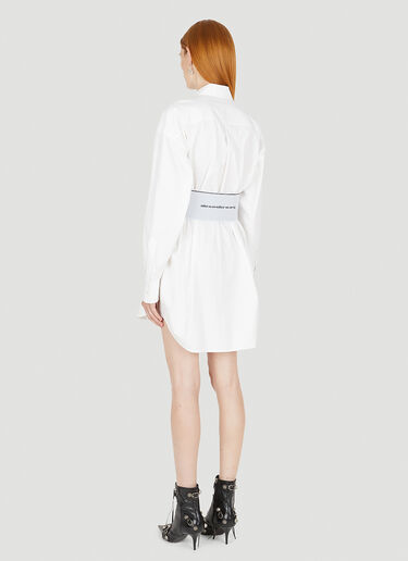 Alexander Wang Logo Jacquard Waist Shirt Dress White awg0249007