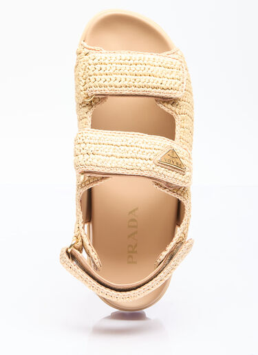 Prada Crochet Sandals Beige pra0256021