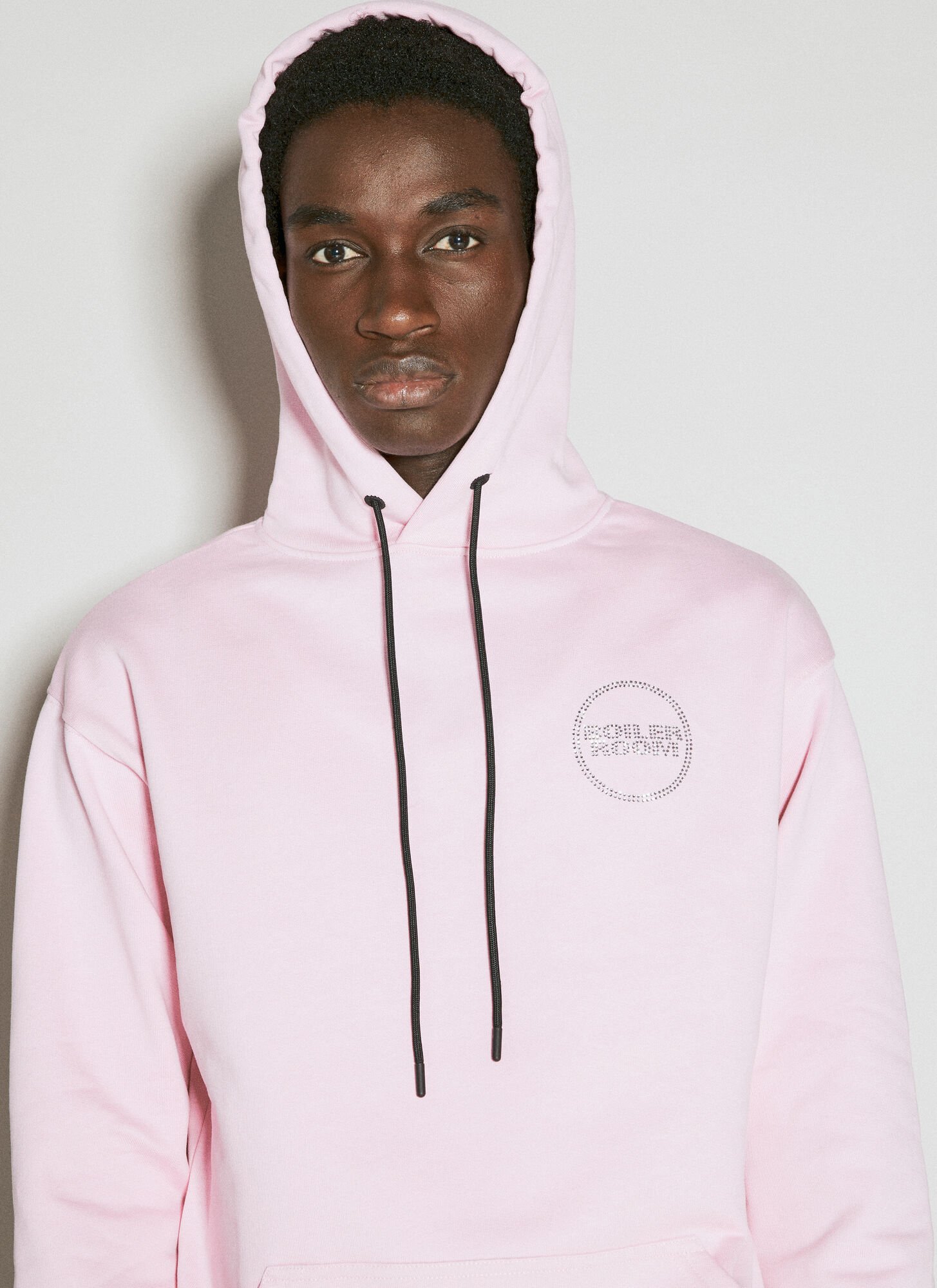 Shop Boiler Room Hooded Sweatshirt With Diamante Logo Motifs In Pink