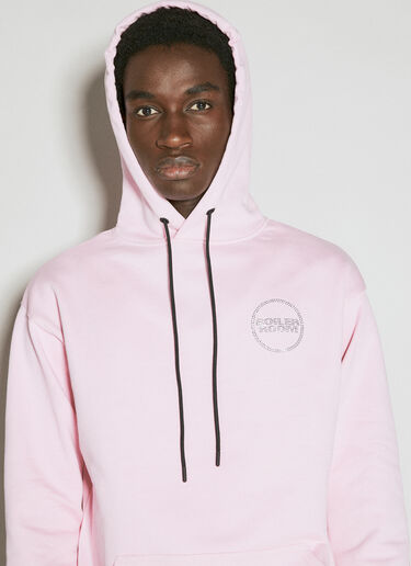 Boiler Room Hooded Sweatshirt With Diamante Logo Motifs Pink bor0155015