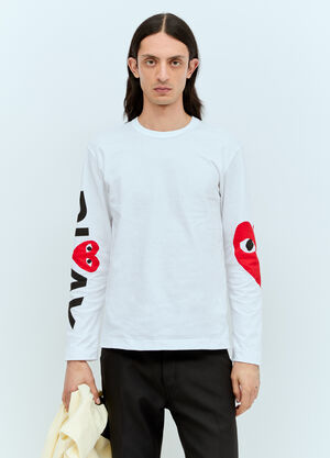 Comme Des Garçons PLAY Sleeve Logo Print T-Shirt White cpl0355014
