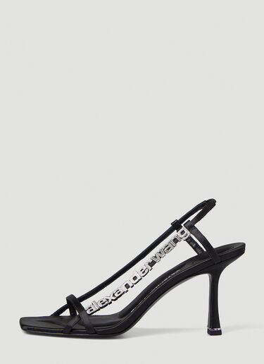 Alexander Wang Ivy Sliding Crystal Logo High Heels Black awg0247044