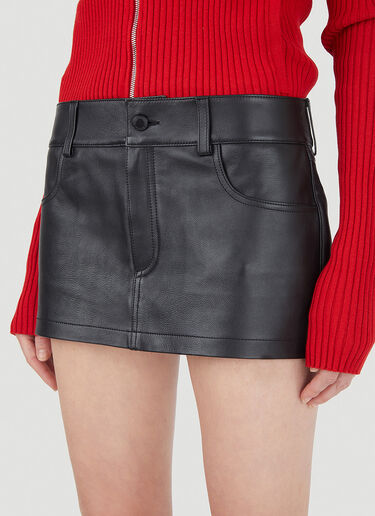 Alexander Wang Leather Mini Shorts With Skirt Black awg0246009