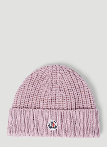 Wool Beanie Hat Moncler Wool Beanie Hat Pink mon0254034