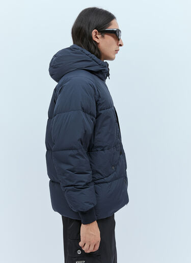 Real Down Hooded Compass Patch Coat Stone Island Real Down Hooded Compass Patch Coat Navy sto0154030