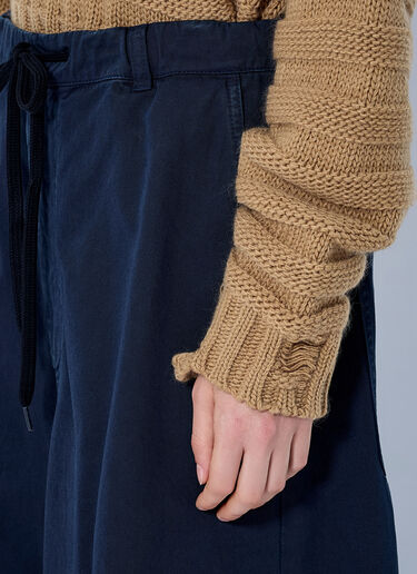MM6 Maison Margiela Wide-Leg Drawstring Trousers Blue mmm0265009