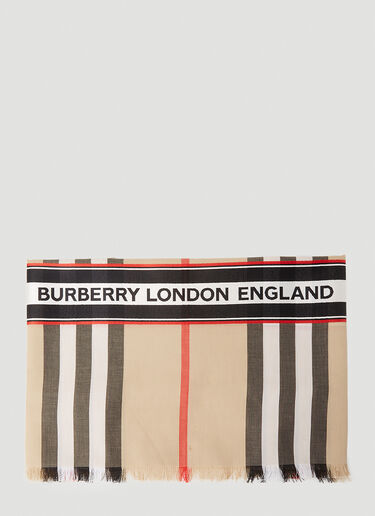 Burberry Check Logo Scarf Brown bur0252054