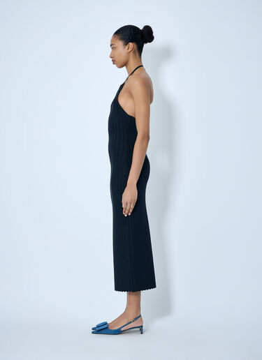 Jacquemus Halterneck Ribbed Knit Dress Navy jac0264019