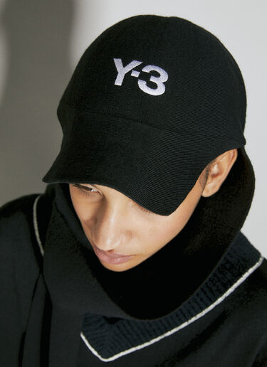 Contrast Logo Baseball Cap With Scarf Y-3 Contrast Logo Baseball Cap With Scarf Black yyy0354036