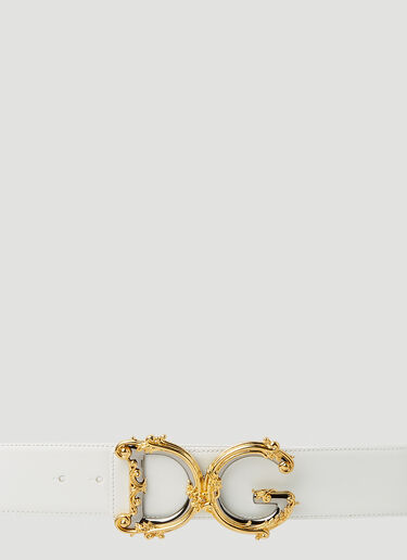 Baroque Logo Plaque Belt Dolce & Gabbana Baroque Logo Plaque Belt White dol0251034