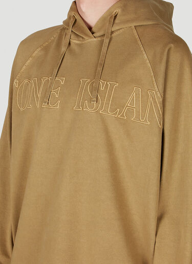 Stone Island Logo Embroidery Hooded Sweatshirt Brown sto0152062