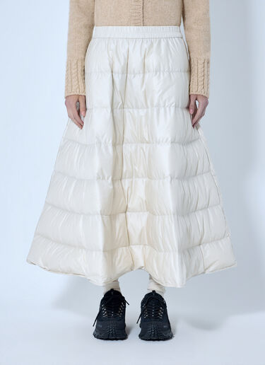 LN-CC® - Moncler: A-Line Down Midi Skirt - Light Beige Moncler A-Line Down Midi Skirt Light Beige mon0266039