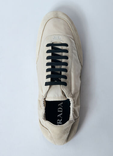 Prada Collapse Re-Nylon And Suede Sneakers White pra0160018